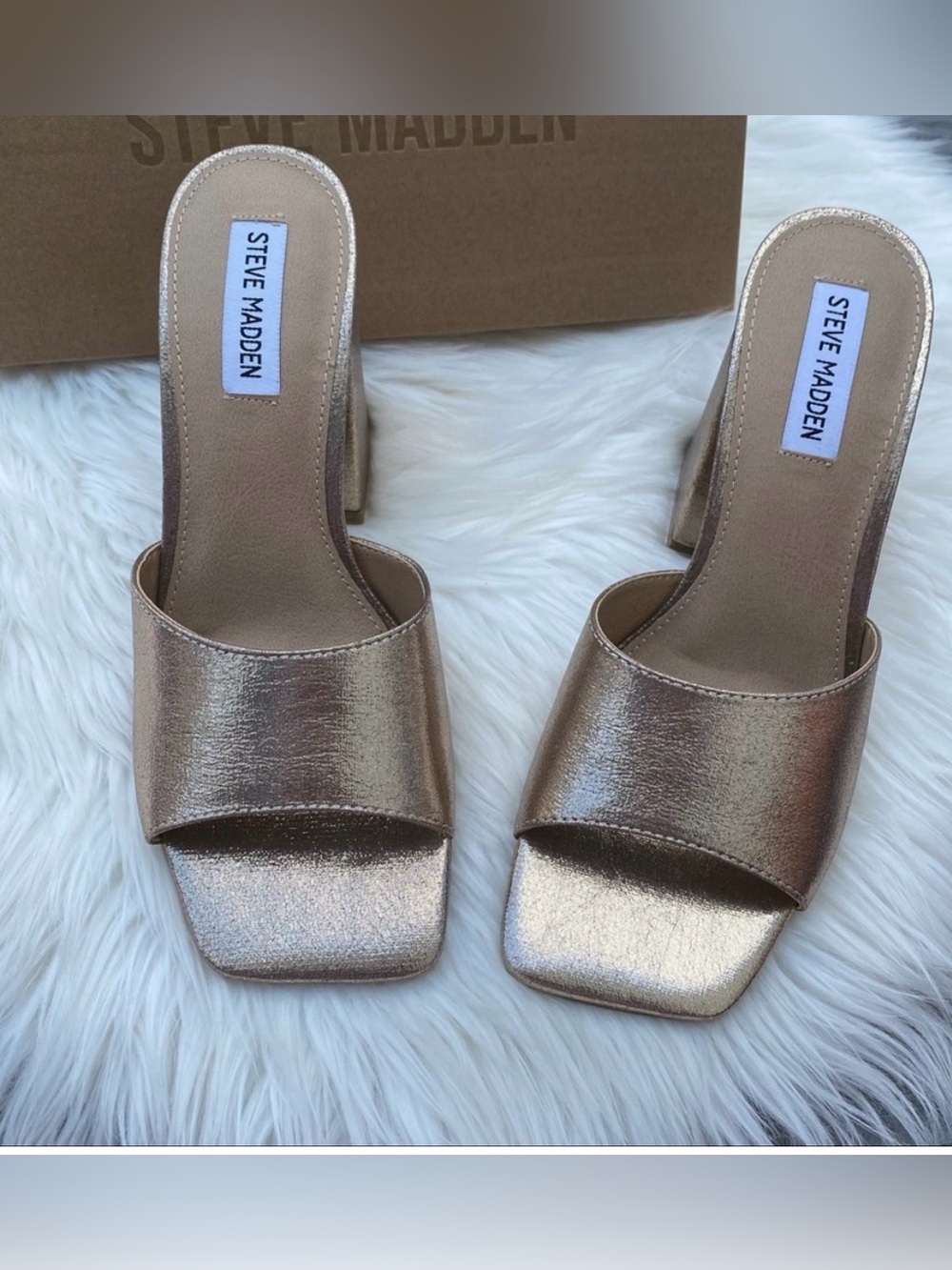 Steve Madden Metallic Block Heels
